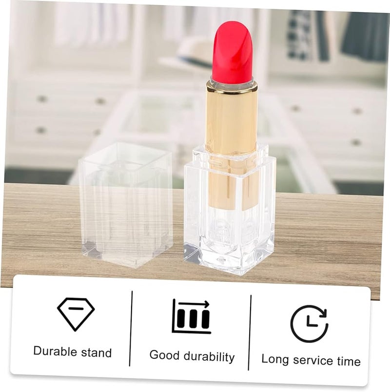 Beaupretty 4 قطع أنابيب أحمر شفاه شفافة محمولة، حاويات مرطب شفاه قابلة لإعادة الاستخدام للسفر وصنعها بنفسك - Image 5